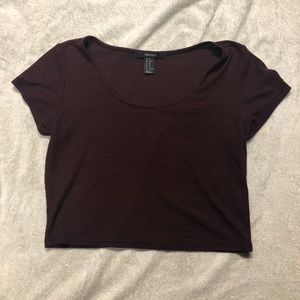 SOLD Black and red pin striped crop top